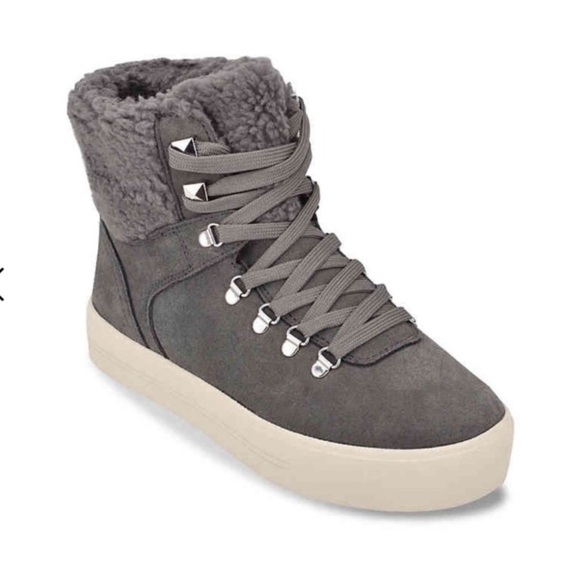 Marc Fisher Gray Ankle Boots with Cream Sole - Picture 1 of 8